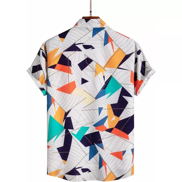 Floerns Men's Printed Hawaiian Short Sleeve Button Down Beach Shirts