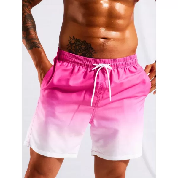 Floerns Men's Swim Trunks with Compression Quick Dry Shorts Swim Board Shorts