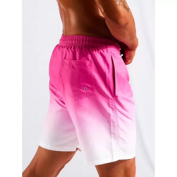 Floerns Men's Swim Trunks with Compression Quick Dry Shorts Swim Board Shorts