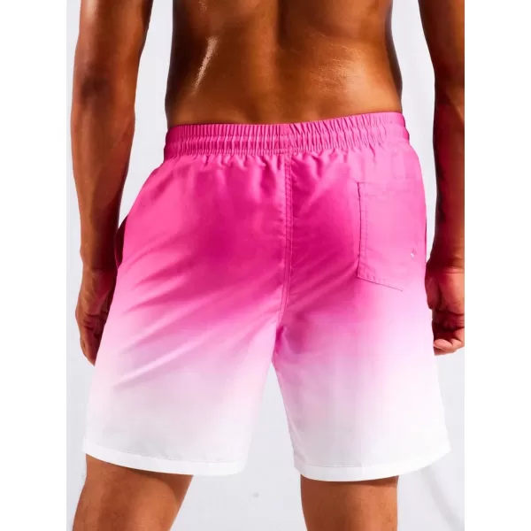 Floerns Men's Swim Trunks with Compression Quick Dry Shorts Swim Board Shorts