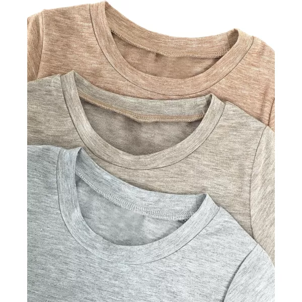 Floerns Toddler Boys 3 Pcs Casual Crewneck T Shirt Short Sleeve Solid Tee Shirt Top