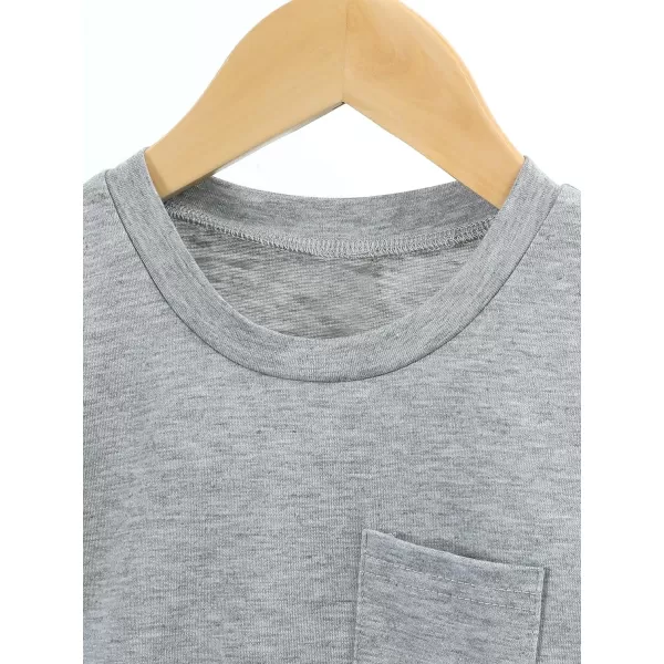 Floerns Toddler Boys 3 Pcs Casual Crewneck T Shirt Short Sleeve Solid Tee Shirt Top