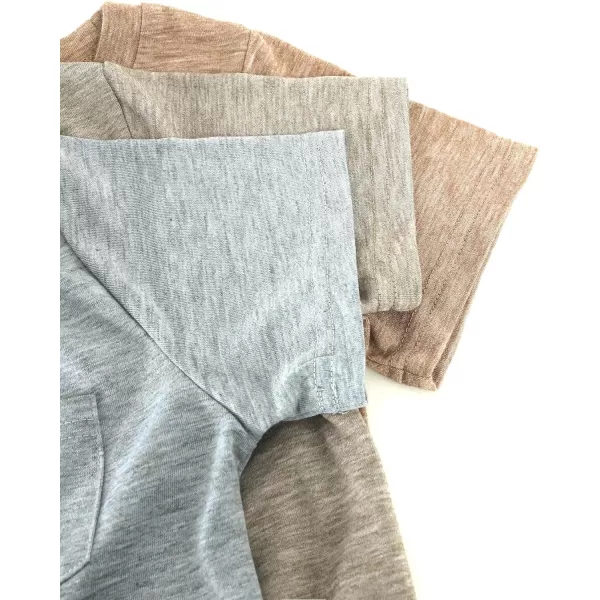 Floerns Toddler Boys 3 Pcs Casual Crewneck T Shirt Short Sleeve Solid Tee Shirt Top