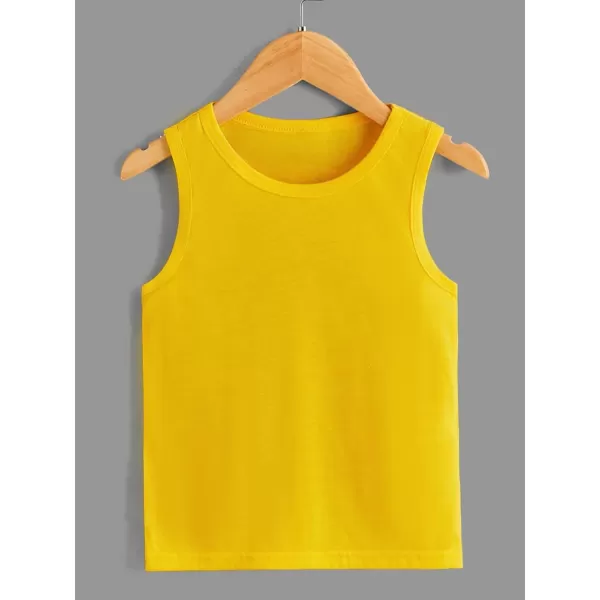 Floerns Toddler Boys 4 Pcs Solid Crewneck Sleeveless Sports Athletic Tank Top