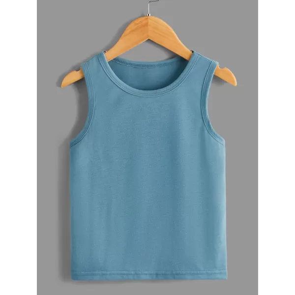 Floerns Toddler Boys 4 Pcs Solid Crewneck Sleeveless Sports Athletic Tank Top