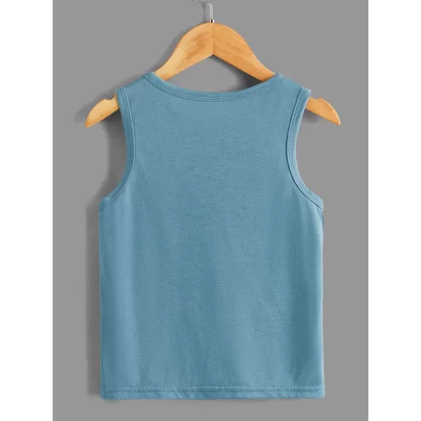 Floerns Toddler Boys 4 Pcs Solid Crewneck Sleeveless Sports Athletic Tank Top