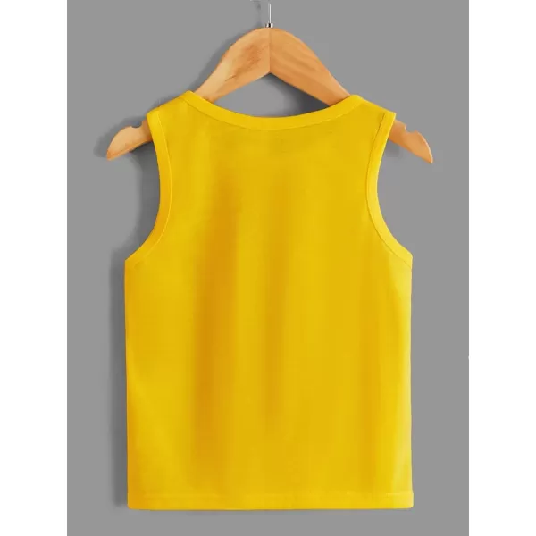 Floerns Toddler Boys 4 Pcs Solid Crewneck Sleeveless Sports Athletic Tank Top