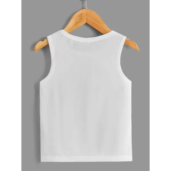 Floerns Toddler Boys 4 Pcs Solid Crewneck Sleeveless Sports Athletic Tank Top