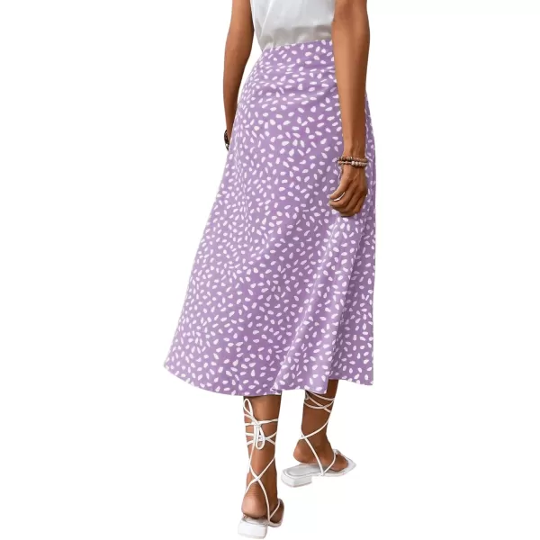 Floerns Women's Boho Floral High Waist Split A Line Midi Skirt
