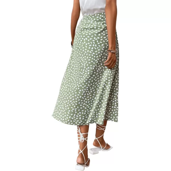 Floerns Women's Boho Floral High Waist Split A Line Midi Skirt