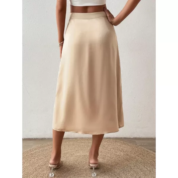 Floerns Women's Boho Floral High Waist Split A Line Midi Skirt