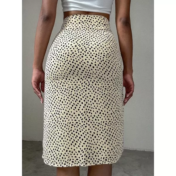 Floerns Women's Boho Floral High Waist Split A Line Midi Skirt