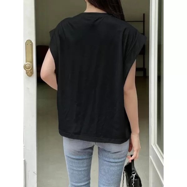 Floerns Women's Casual Stripe Print Batwing Sleeve T Shirts Round Neck Tee