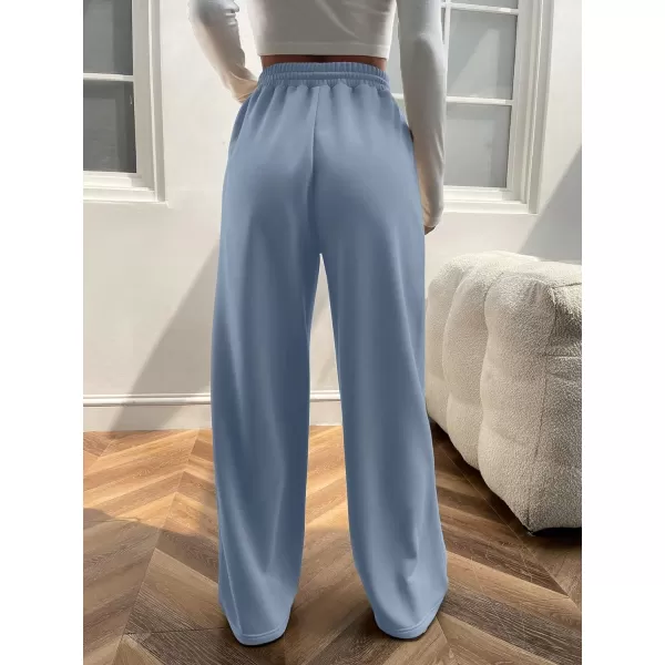 Floerns Women's Causal Drawstring High Waist Baggy Straight Wide Leg Sweatpants with Pockets