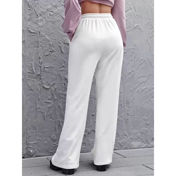 Floerns Women's Causal Drawstring High Waist Baggy Straight Wide Leg Sweatpants with Pockets