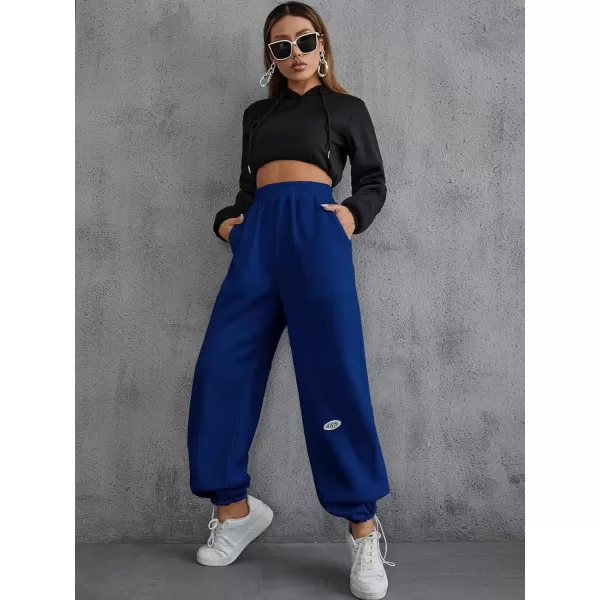Floerns Women's Causal Drawstring High Waist Baggy Straight Wide Leg Sweatpants with Pockets