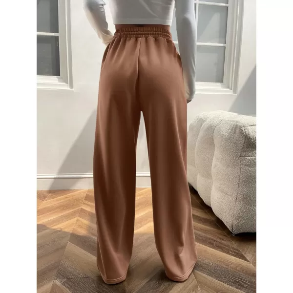 Floerns Women's Causal Drawstring High Waist Baggy Straight Wide Leg Sweatpants with Pockets