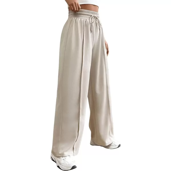 Floerns Women's Causal Drawstring High Waist Baggy Straight Wide Leg Sweatpants with Pockets