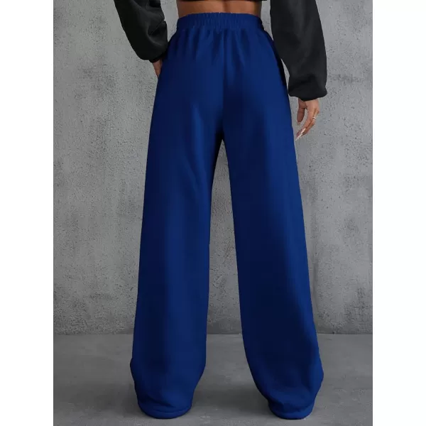 Floerns Women's Causal Drawstring High Waist Baggy Straight Wide Leg Sweatpants with Pockets