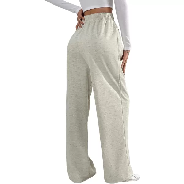 Floerns Women's Causal Drawstring High Waist Baggy Straight Wide Leg Sweatpants with Pockets