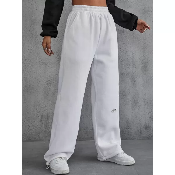 Floerns Women's Causal Drawstring High Waist Baggy Straight Wide Leg Sweatpants with Pockets
