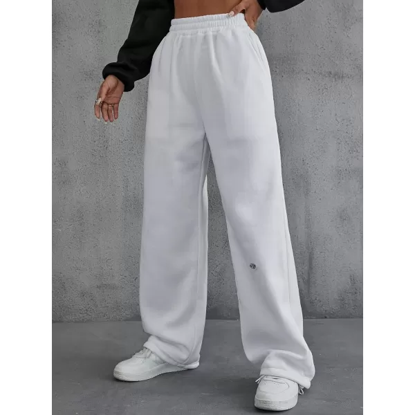 Floerns Women's Causal Drawstring High Waist Baggy Straight Wide Leg Sweatpants with Pockets