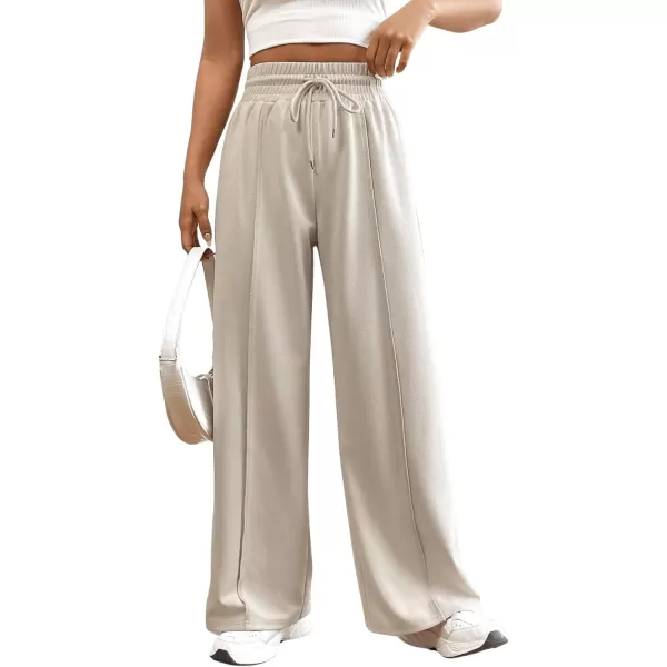 Floerns Women's Causal Drawstring High Waist Baggy Straight Wide Leg Sweatpants with Pockets