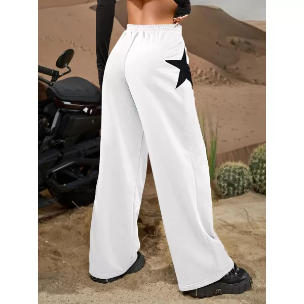 Floerns Women's Causal Drawstring High Waist Baggy Straight Wide Leg Sweatpants with Pockets