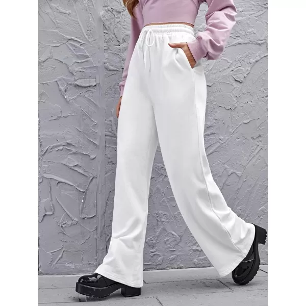 Floerns Women's Causal Drawstring High Waist Baggy Straight Wide Leg Sweatpants with Pockets