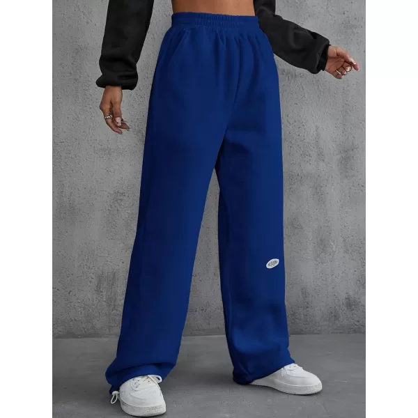 Floerns Women's Causal Drawstring High Waist Baggy Straight Wide Leg Sweatpants with Pockets