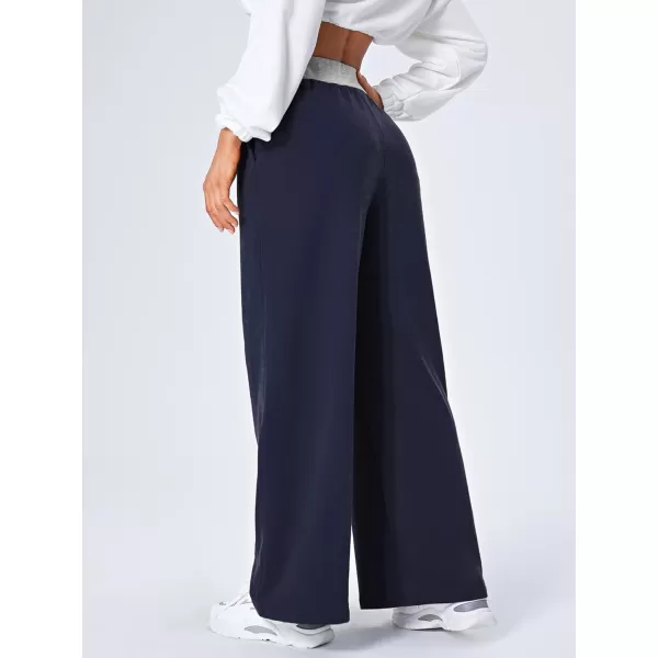 Floerns Women's Causal Drawstring High Waist Baggy Straight Wide Leg Sweatpants with Pockets