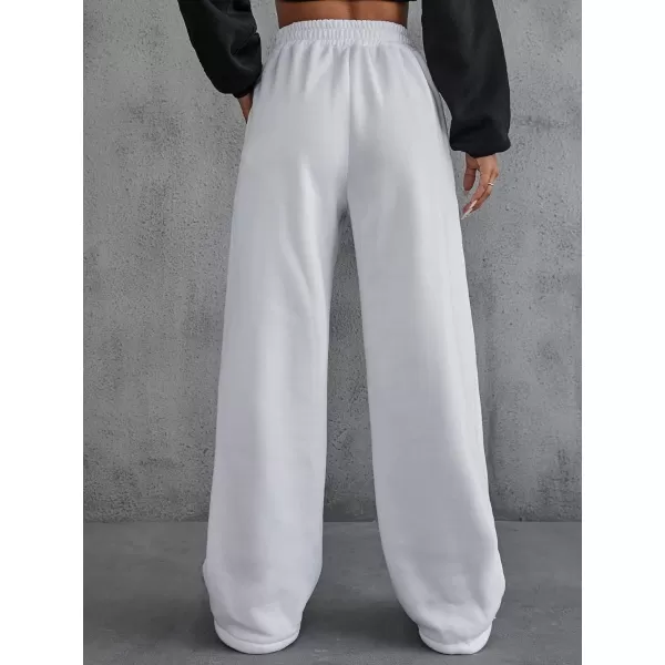 Floerns Women's Causal Drawstring High Waist Baggy Straight Wide Leg Sweatpants with Pockets