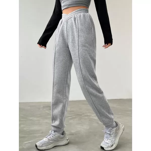 Floerns Women's Causal Drawstring High Waist Baggy Straight Wide Leg Sweatpants with Pockets