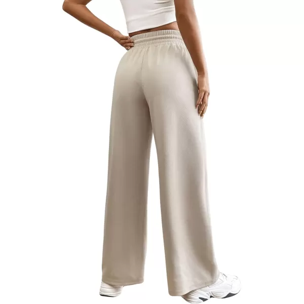 Floerns Women's Causal Drawstring High Waist Baggy Straight Wide Leg Sweatpants with Pockets