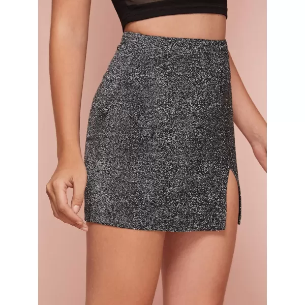 Floerns Women's Floral Print Bodycon Split Mini Skirt