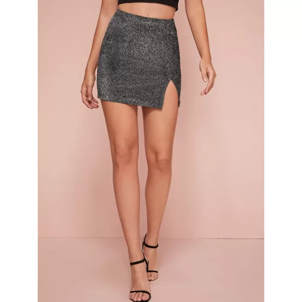 Floerns Women's Floral Print Bodycon Split Mini Skirt