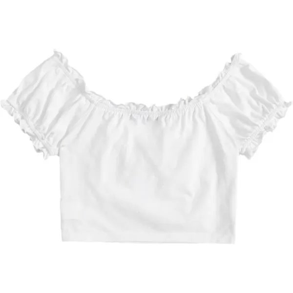 Floerns Women's Floral Print Off The Shoulder Tie Neck Blouse Crop Top