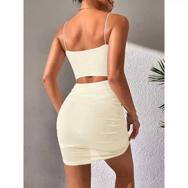 Floerns Women's Glitter Sleeveless Ruched Party Clubwear Bodycon Mini Dress
