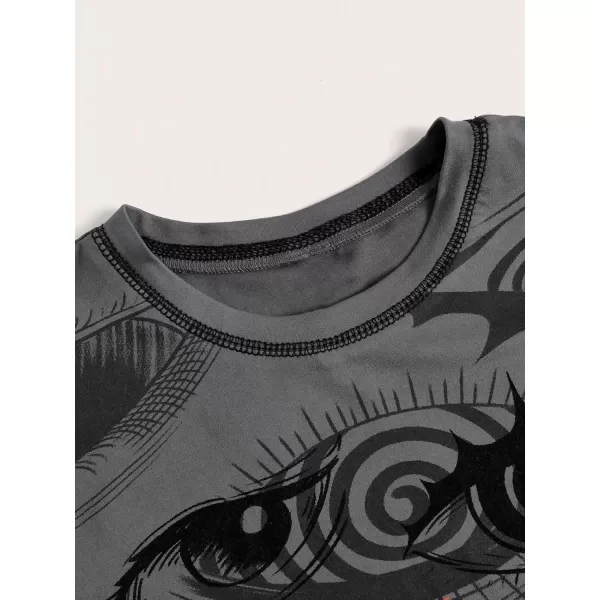Floerns Women's Graphic Print Short Sleeve Top Stitching Y2k Crop Tops Tee
