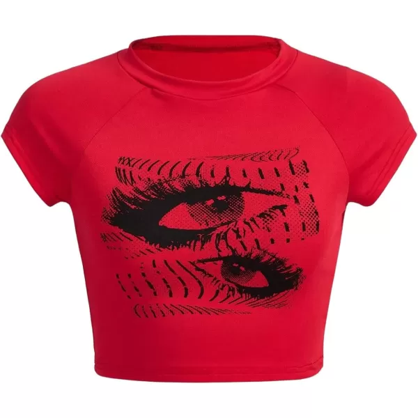 Floerns Women's Letter Graphic Print Short Sleeve Tee Shirt Crop Top
