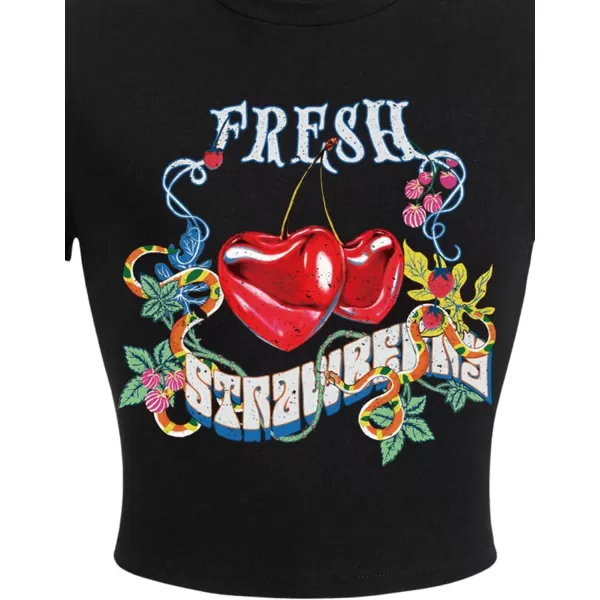 Floerns Women's Letter Graphic Print Short Sleeve Tee Shirt Crop Top