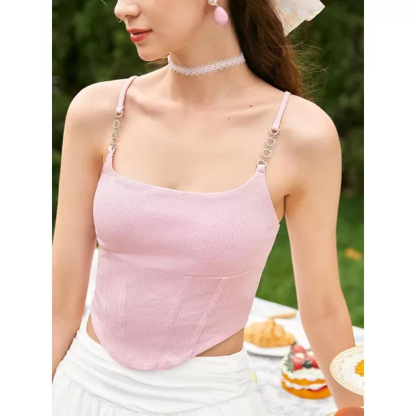Floerns Women's Seam Front Asymmetrical Cami Top with Chain Strap