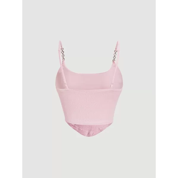 Floerns Women's Seam Front Asymmetrical Cami Top with Chain Strap