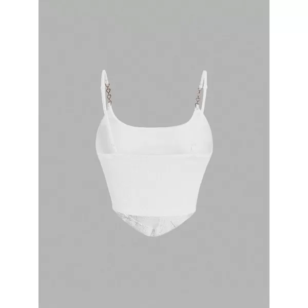 Floerns Women's Seam Front Asymmetrical Cami Top with Chain Strap