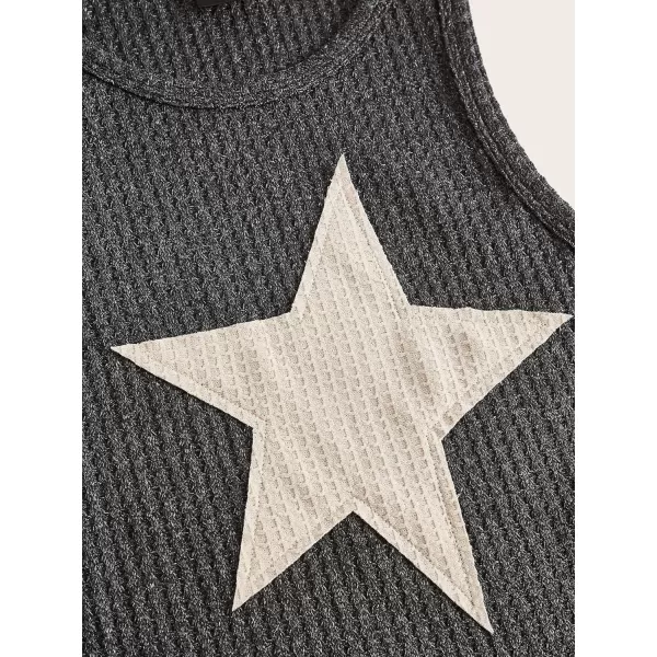 Floerns Women's Star Print Sleeveless Tank T Shirt Casual Crop Top