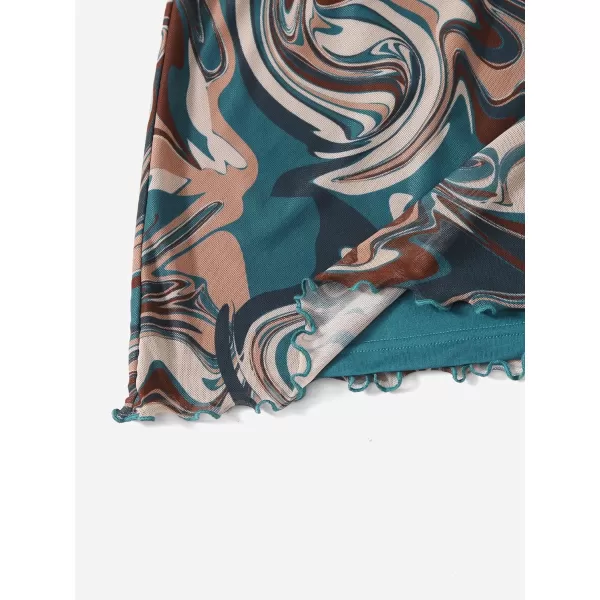 Floerns Women's Stretchy Elastic Waist Print Boho Mini Skirt