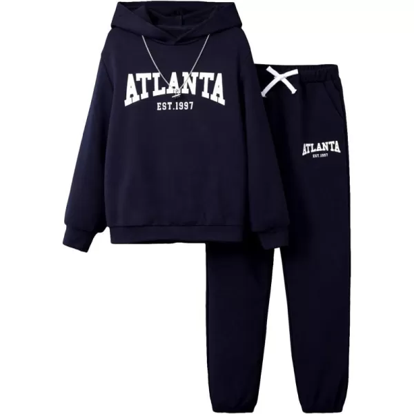 Floerns Boys 2 Piece Outfit Long Sleeve Hoodie Sweatshirt Drawstring Waist Pants Set