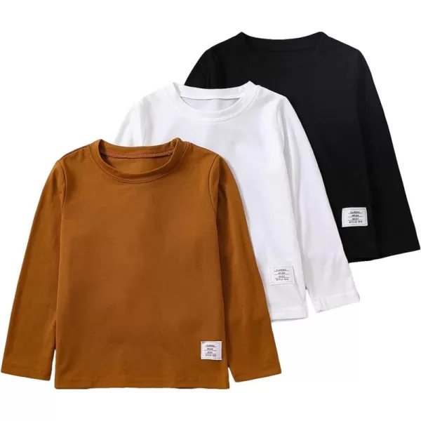 Floerns Boy's 3 Pcs Long Sleeve Tee Shirts Kids Letter Patch Casual T Shirt