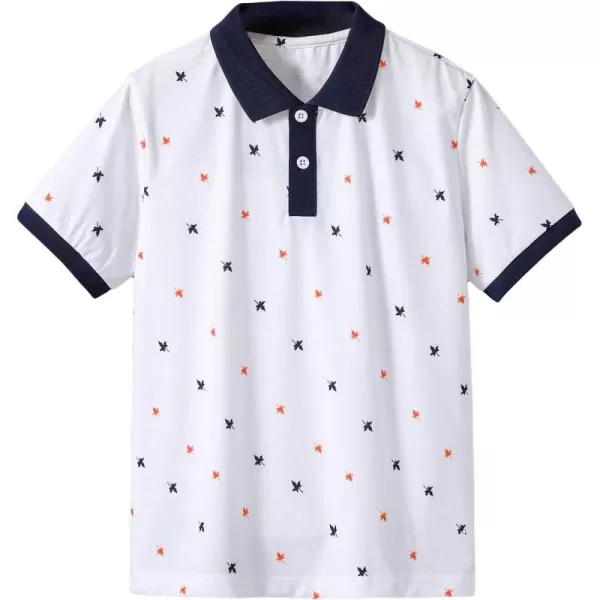 Floerns Boy's Allover Print Short Sleeve Lapel Collar Casual Shirts Blouse