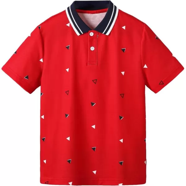 Floerns Boy's Allover Print Short Sleeve Lapel Collar Casual Shirts Blouse